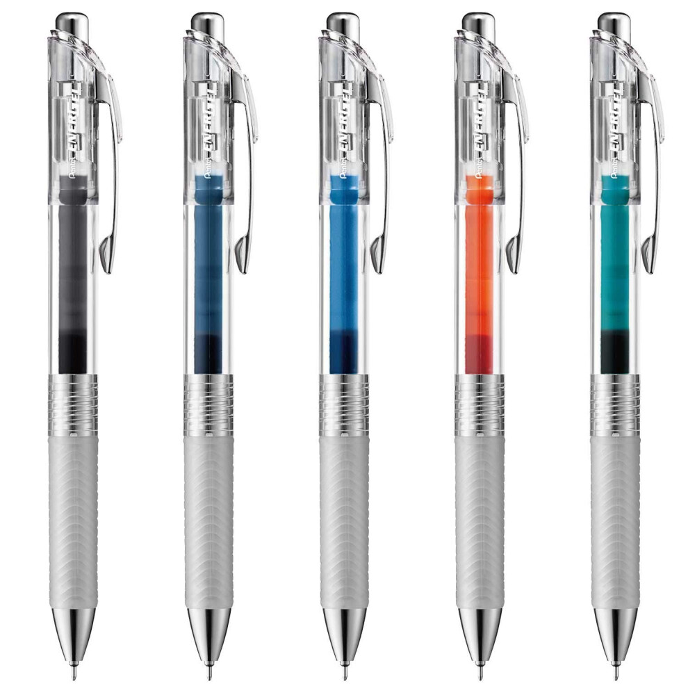 Pentel Energel Ink Ballpoint Pen  002 inches (05 mm)  5 colors