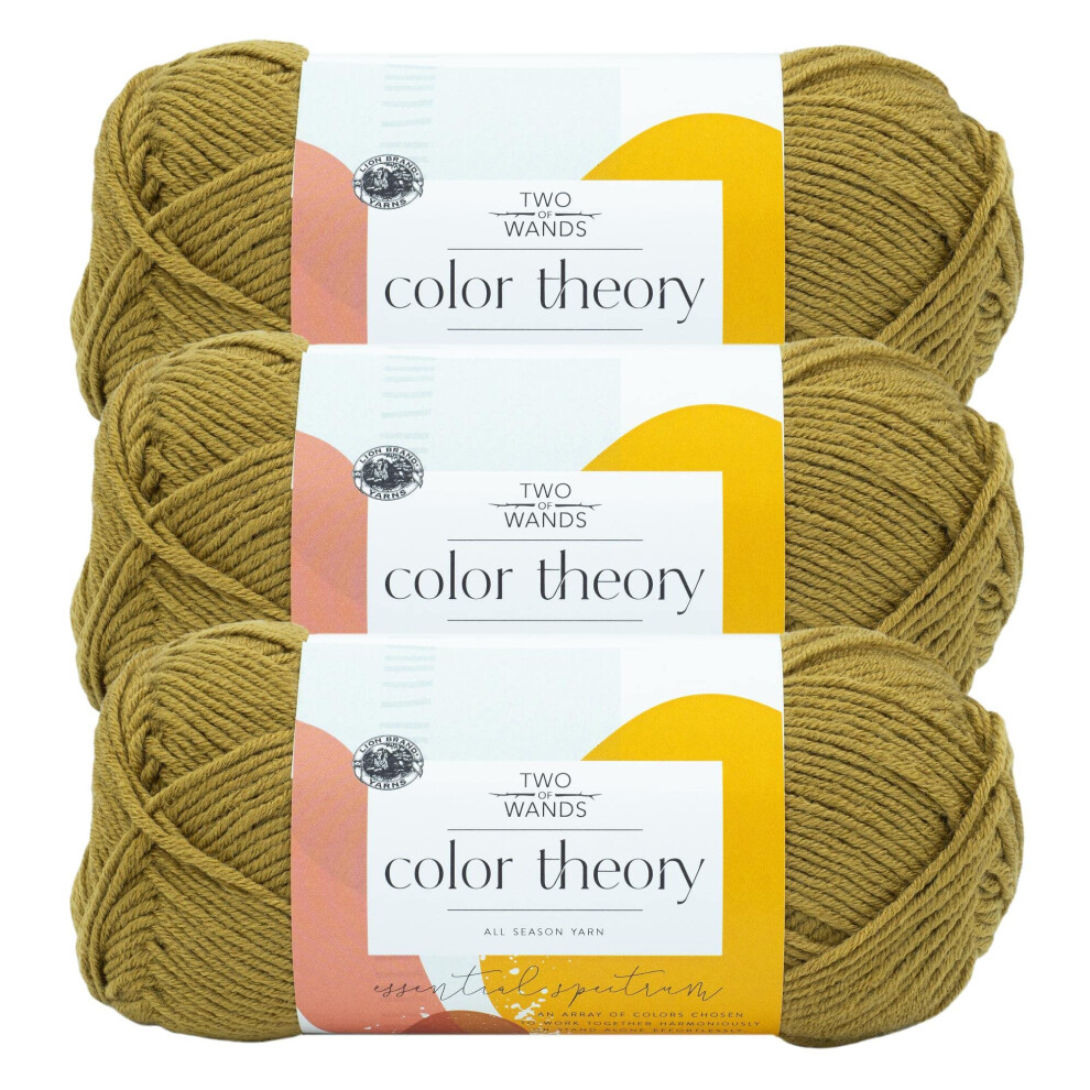 (3 Pack) Lion Brand Yarn Two of Wands: Color Theory Yarn  Dijon