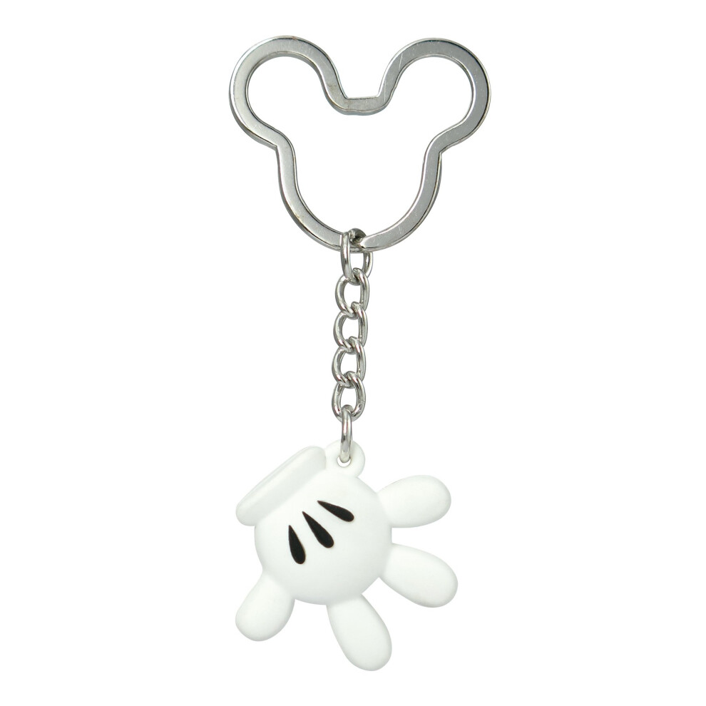 Disney Mickey Icon Ball Hand Key Ring Multi-colored 3""   White