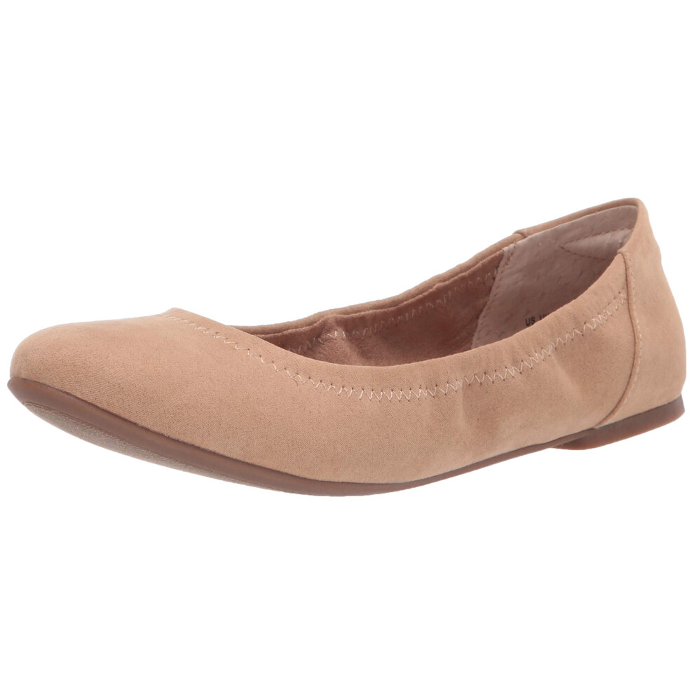 Amazon Essentials Women's Belice Ballet Flat  Tan Microsuede  5