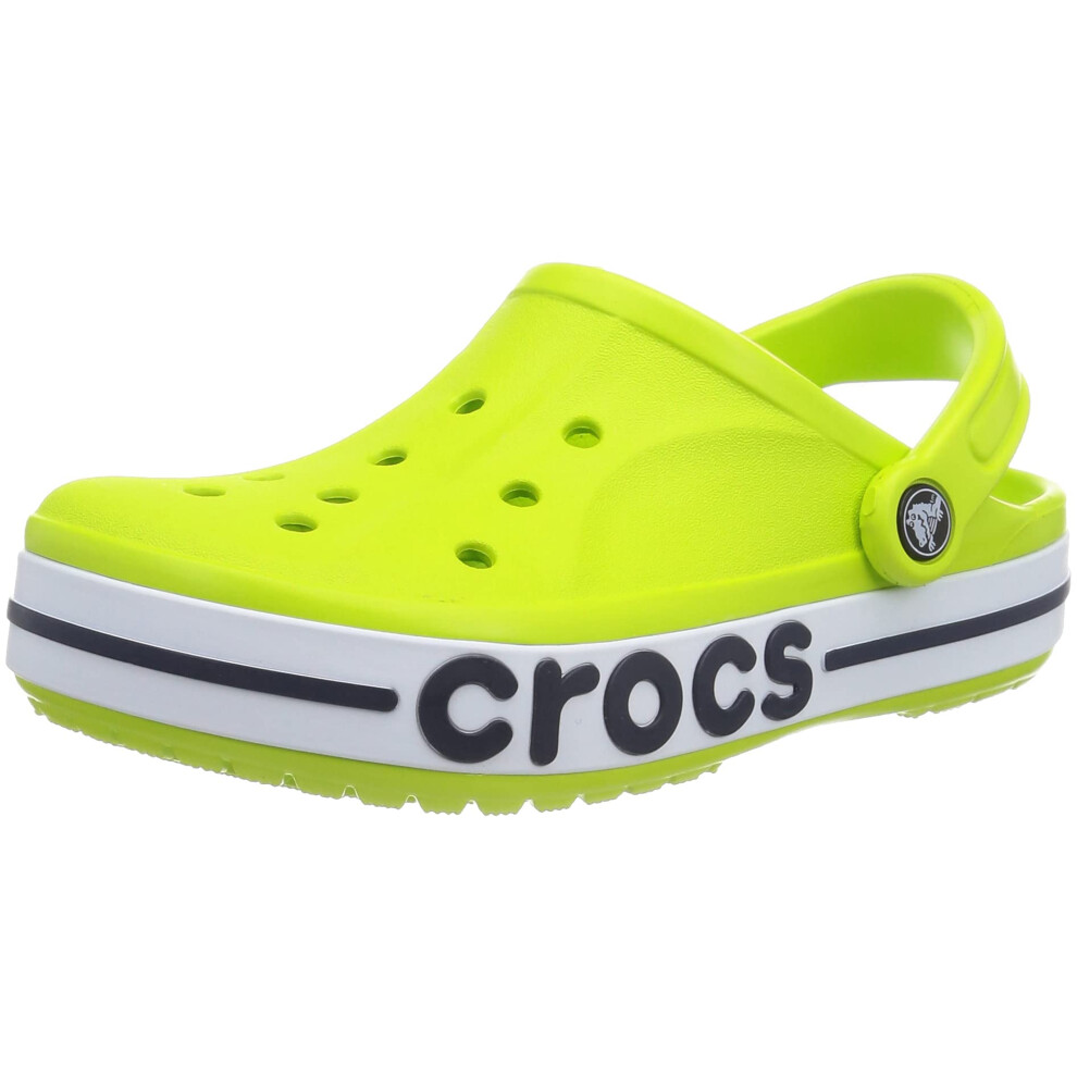 crocs Unisex-Adult Bayaband clogs  Lime PunchNavy  6 Women4 Men