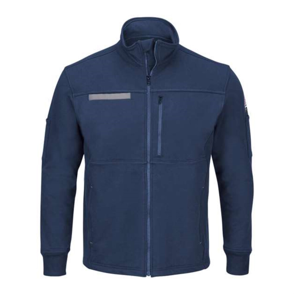 Veste Polaire Zipp E Sur Le Devant Bulwark - M Lange Coton/ Lasthanne - Bleu Marine L-image