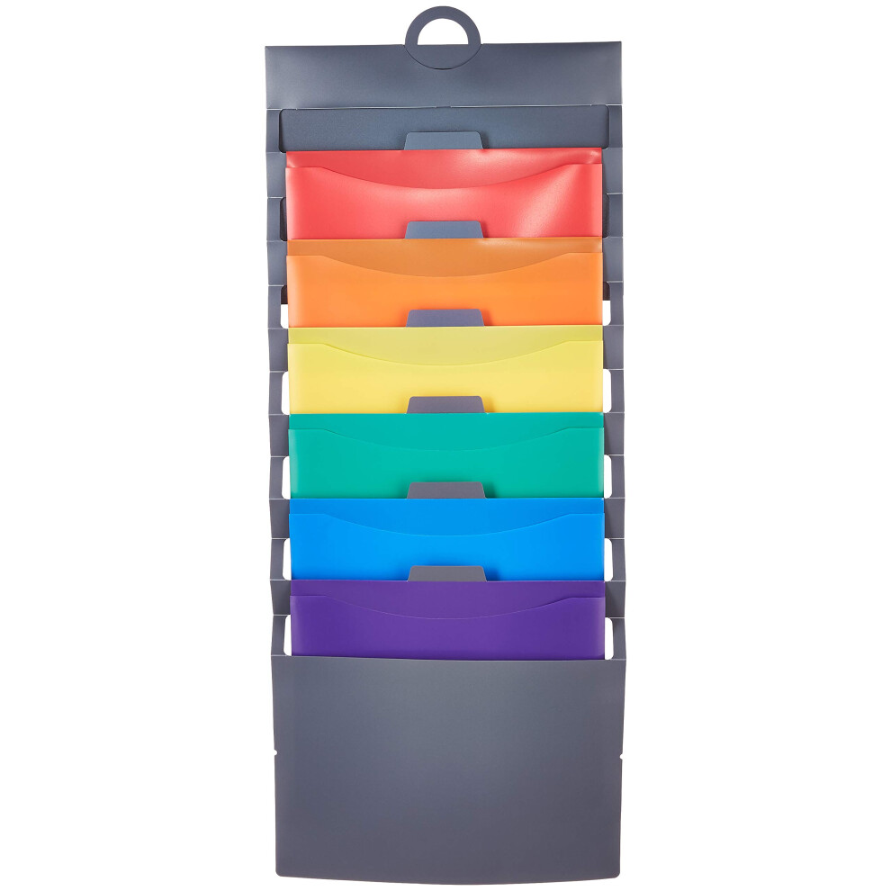 Amazon Basics Hanging 6 Pocket File Folders  36 in - Multicolor