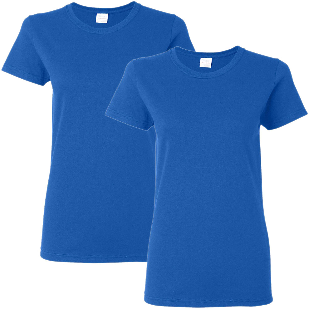 Gildan Women's Heavy Cotton Adult T-Shirt  2-Pack  Royal  Small