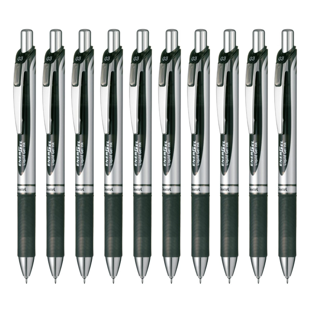 Pentel BLN73-A EnerGel Ink Ballpoint Pen  0.3  Black  10 Pieces