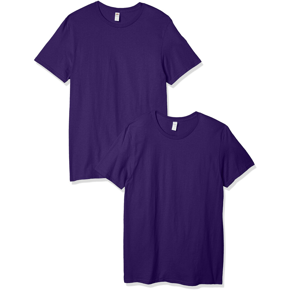 Fruit of the Loom Men's Crew T-Shirt (2 Pack)  Purple  XX-Large