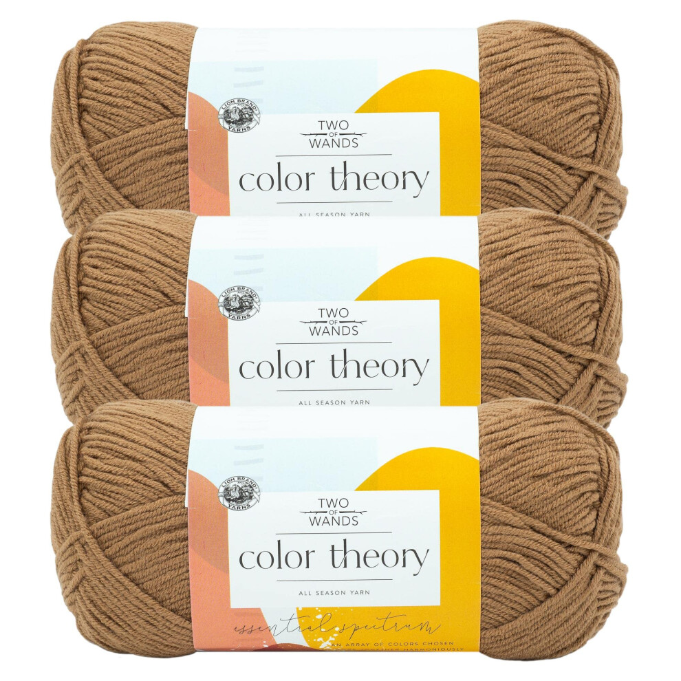 (3 Pack) Lion Brand Yarn Two of Wands: Color Theory Yarn  Nutmeg