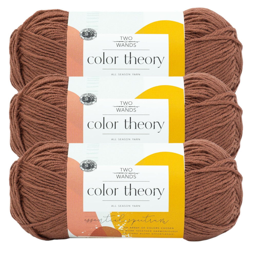 (3 Pack) Lion Brand Yarn Two of Wands: Color Theory Yarn  Raisin