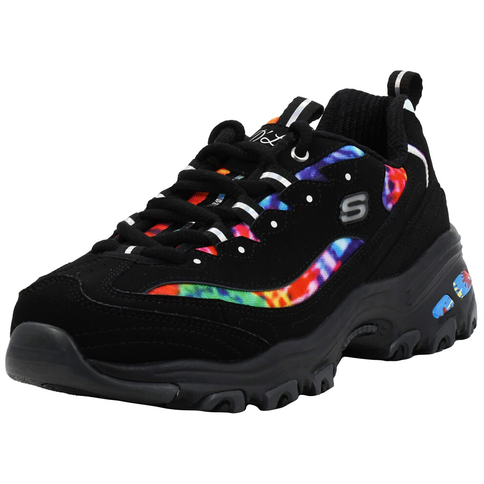 Skechers Womens DLites-Summer Fiesta Sneaker  BlackBlack  9 M US