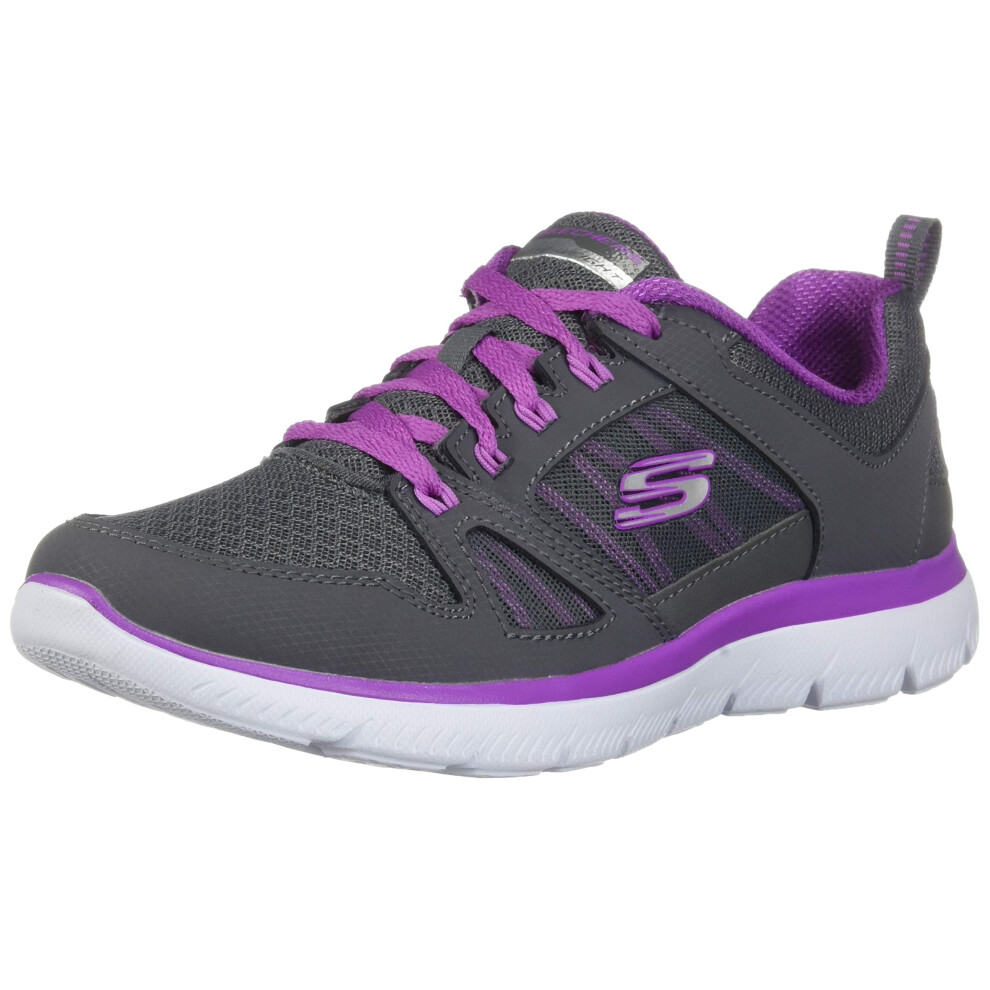 Skechers Women's Summit New World Charcoal/Purple Sneaker 7 W US