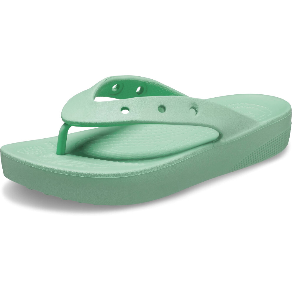 Crocs Women's Classic Flip Flops | Platform Shoes  Jade Stone  5