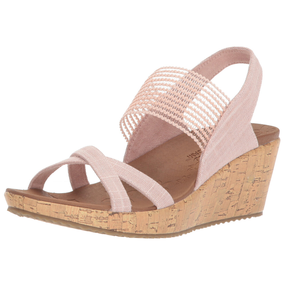 Skechers Cali Womens Beverlee-High Tea Wedge Sandal pink 11 M US