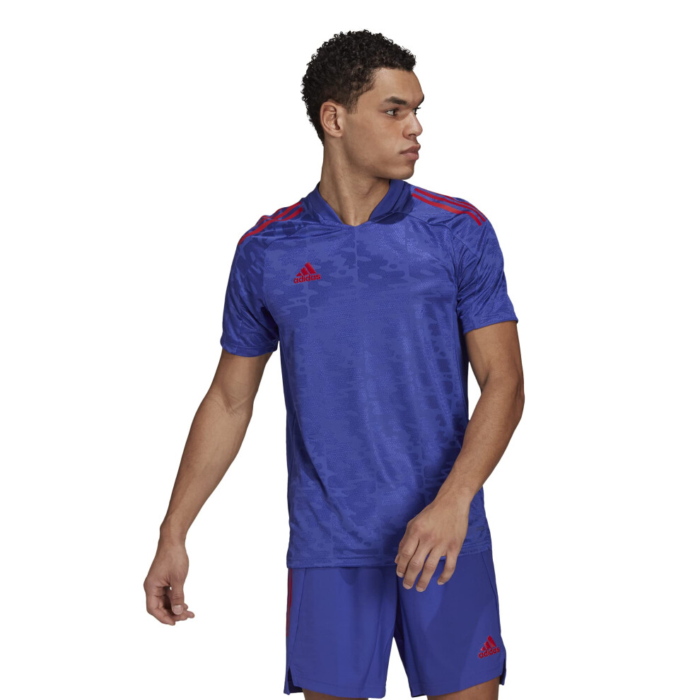 adidas Men's Condivo 21 Jersey  Semi Night Flash/Scarlet  Medium