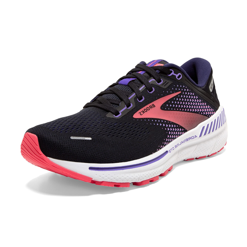 Brooks Womens Adrenaline GTS 22 Black/Purple/Coral 10 B - Medium