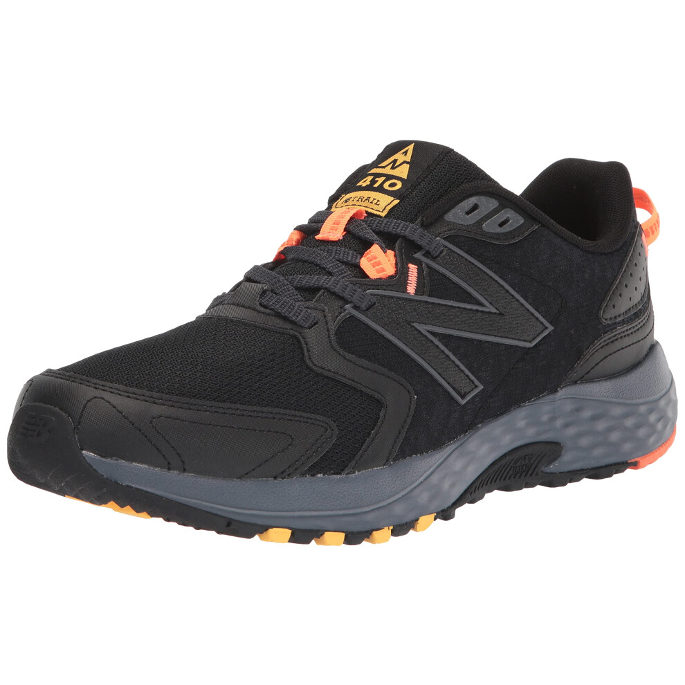 New Balance Mens 410 V7 Trail Running Shoe  BlackgreyOrange  115