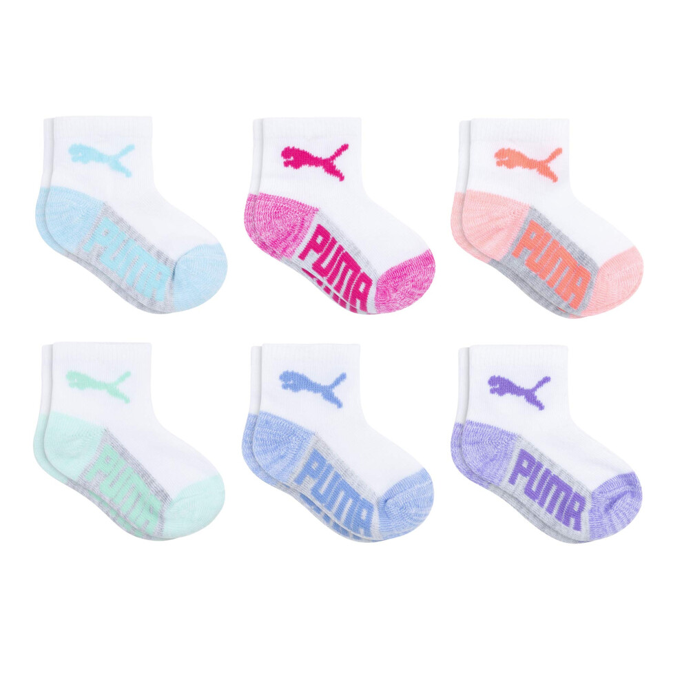 PUMA Baby 6 Pack Infant Anklet Socks  grayMulti  12-24 Months US