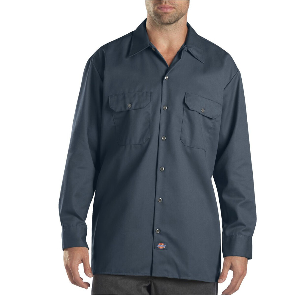 Dickies Mens Big-Tall Long Sleeve Work Shirt  Air Force Blue 3XL