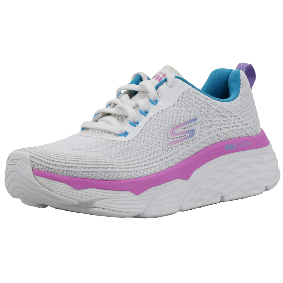 Skechers Womens Max cushioning Elite Sneaker  WhitePinkBlue  8 M