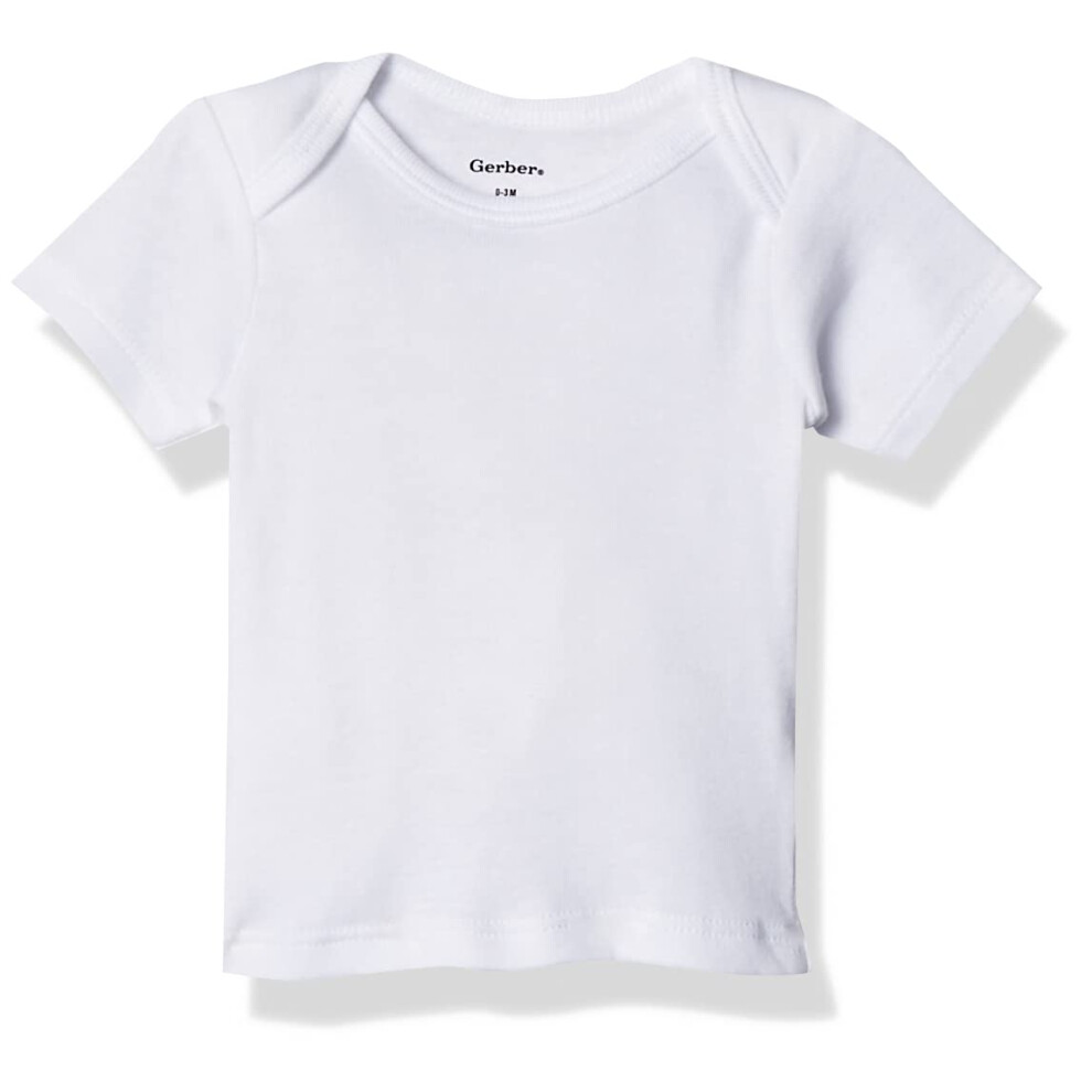 gerber Baby 3-Pack Short-Sleeve Slip-On Shirts  White  18 Months