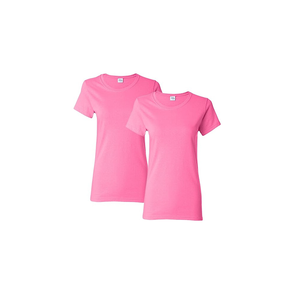 Gildan Women's Heavy Cotton Adult T-Shirt  2-Pack  Azalea  Large