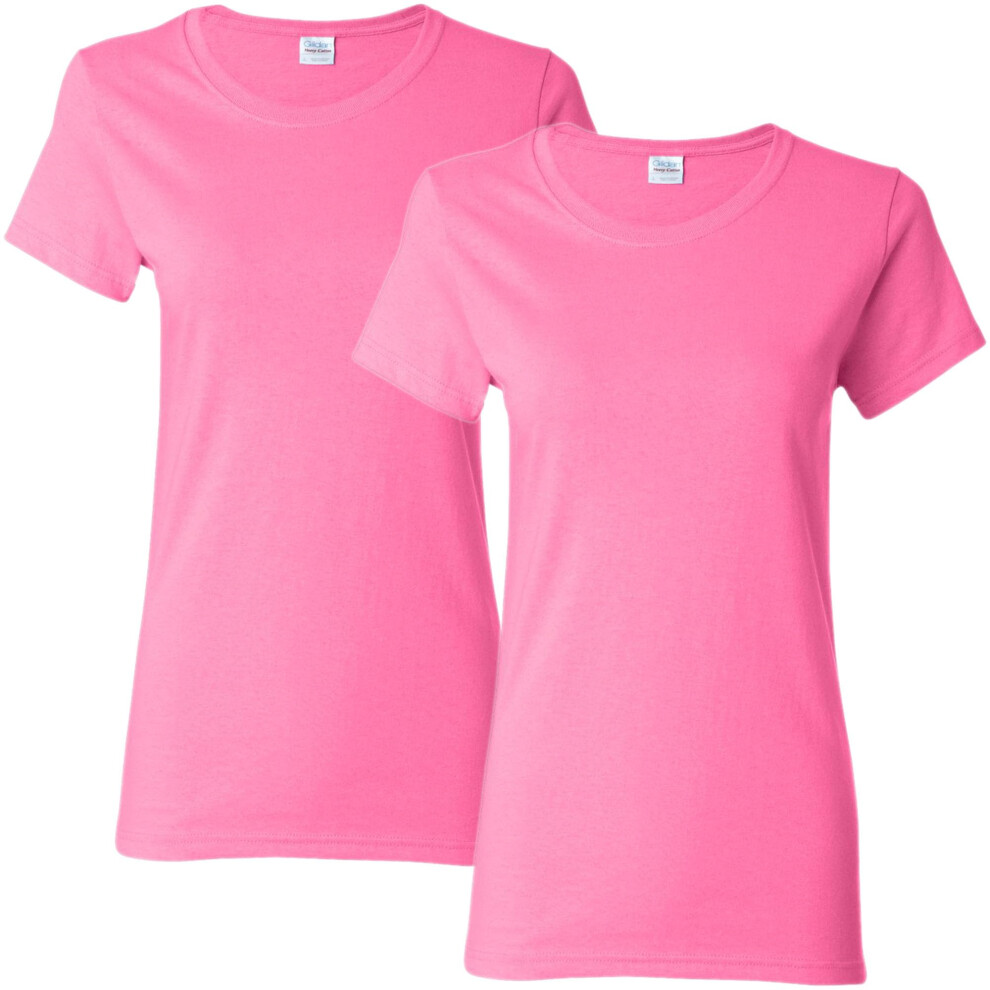 Gildan Women's Heavy Cotton Adult T-Shirt  2-Pack  Azalea  Small