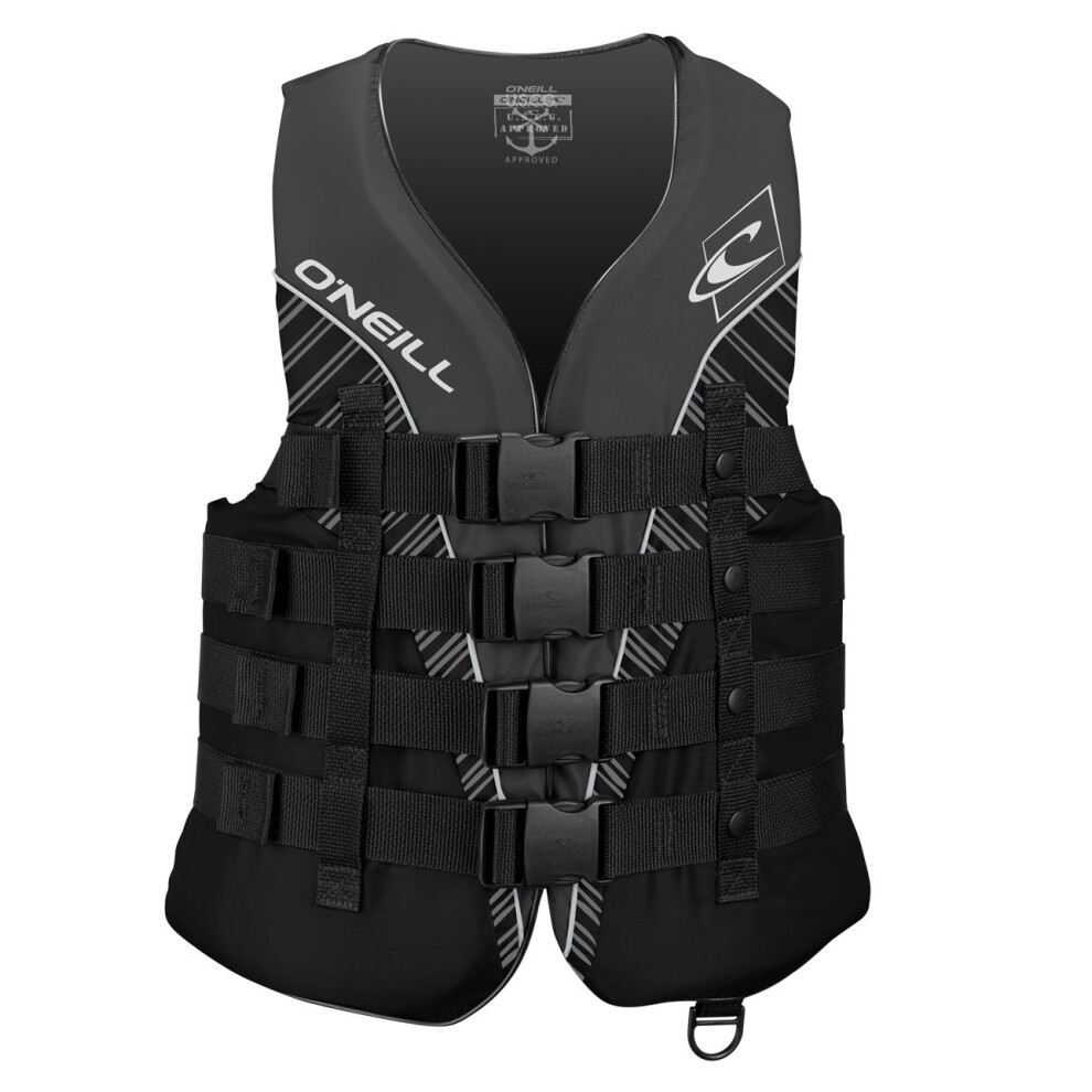 O'Neill Men's Superlite USCG Life Vest Black/Black/Smoke:White M