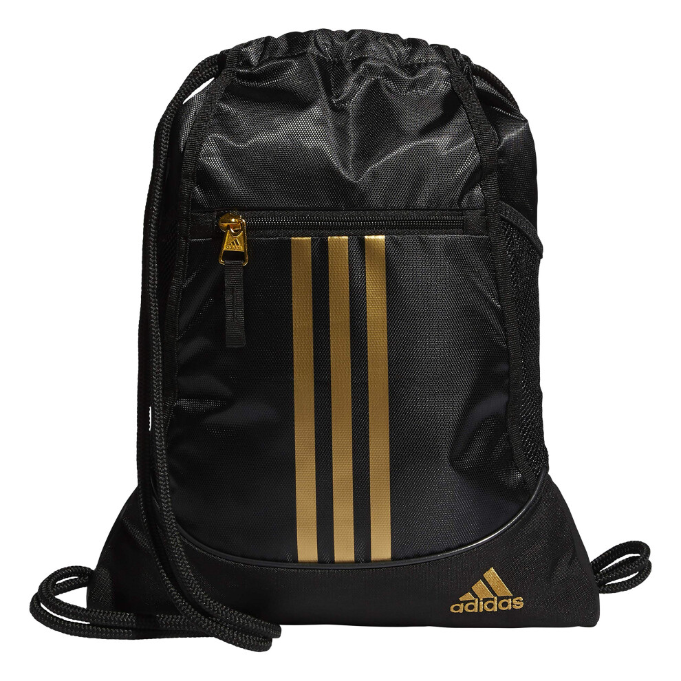 adidas Unisex Alliance 2 Sackpack  Black/Gold Metallic  One Size