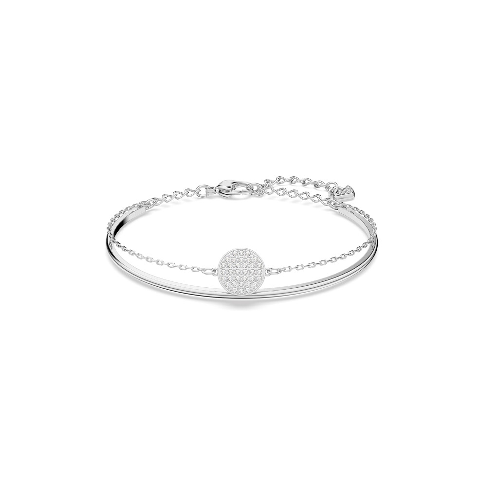 Swarovski ginger Bangle Bracelet  Rhodium Finish  clear crystals