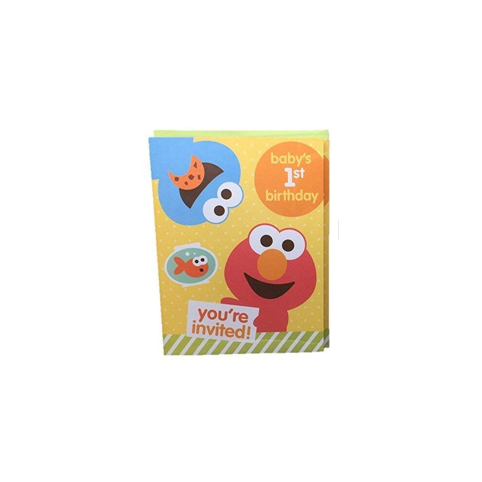 Sesame Street Babys 1st Birthday Party Invitations Elmo 10 Cards