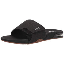 Reef Mens Fanning Slide | Bottle Opener Sandal Black/Silver 8