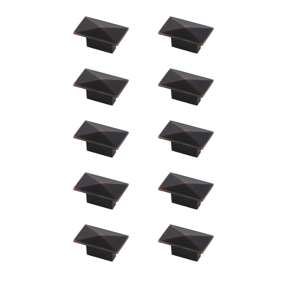 Perry 2"""" Oil-Rubbed Bronze Rectangle Knob Multipack (Set Of 10) 196683006658