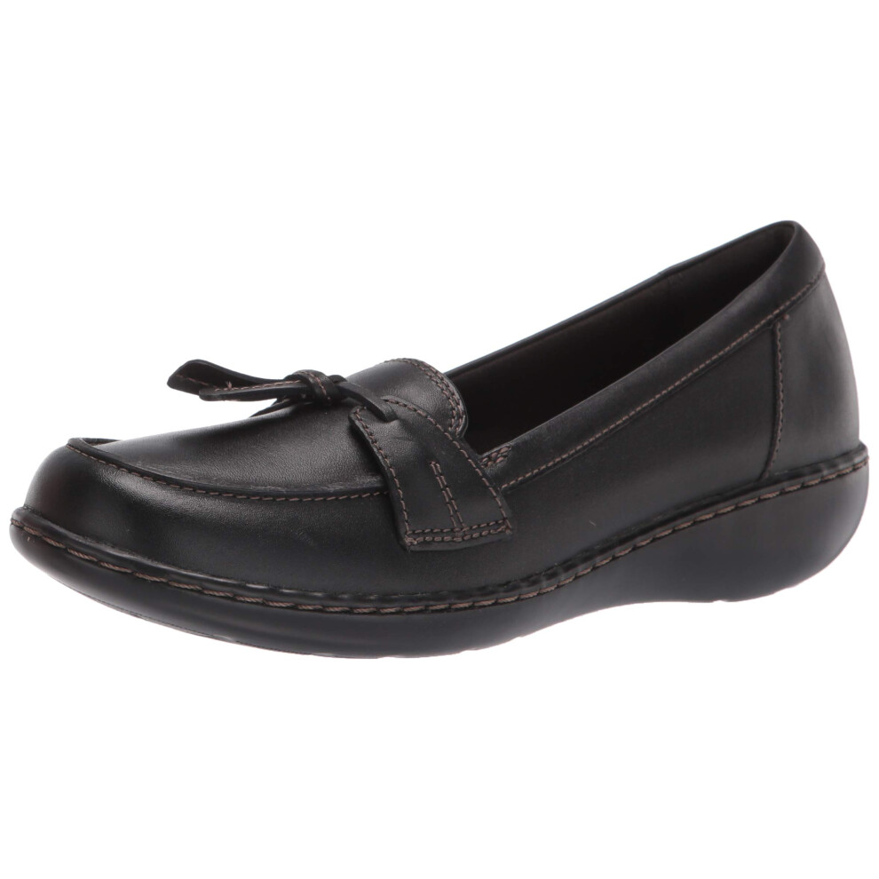 clarks womens Ashland Bubble Slip On Loafer  Black  75 Narrow US