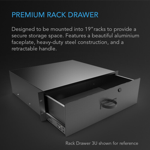 AC Infinity Rack Mount Drawer 1U with Aluminum Faceplate  for 19 2