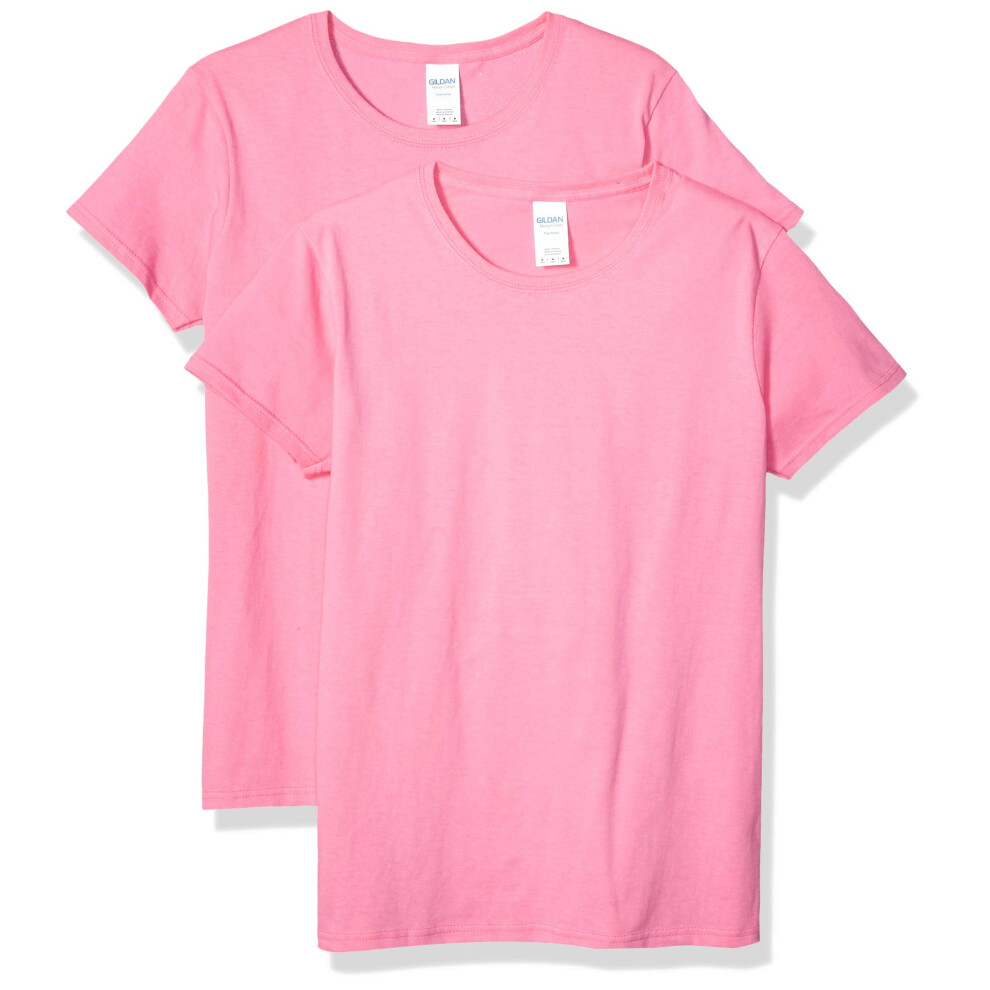 gildan Womens Heavy cotton Adult T-Shirt  2-Pack  Azalea  X-Large