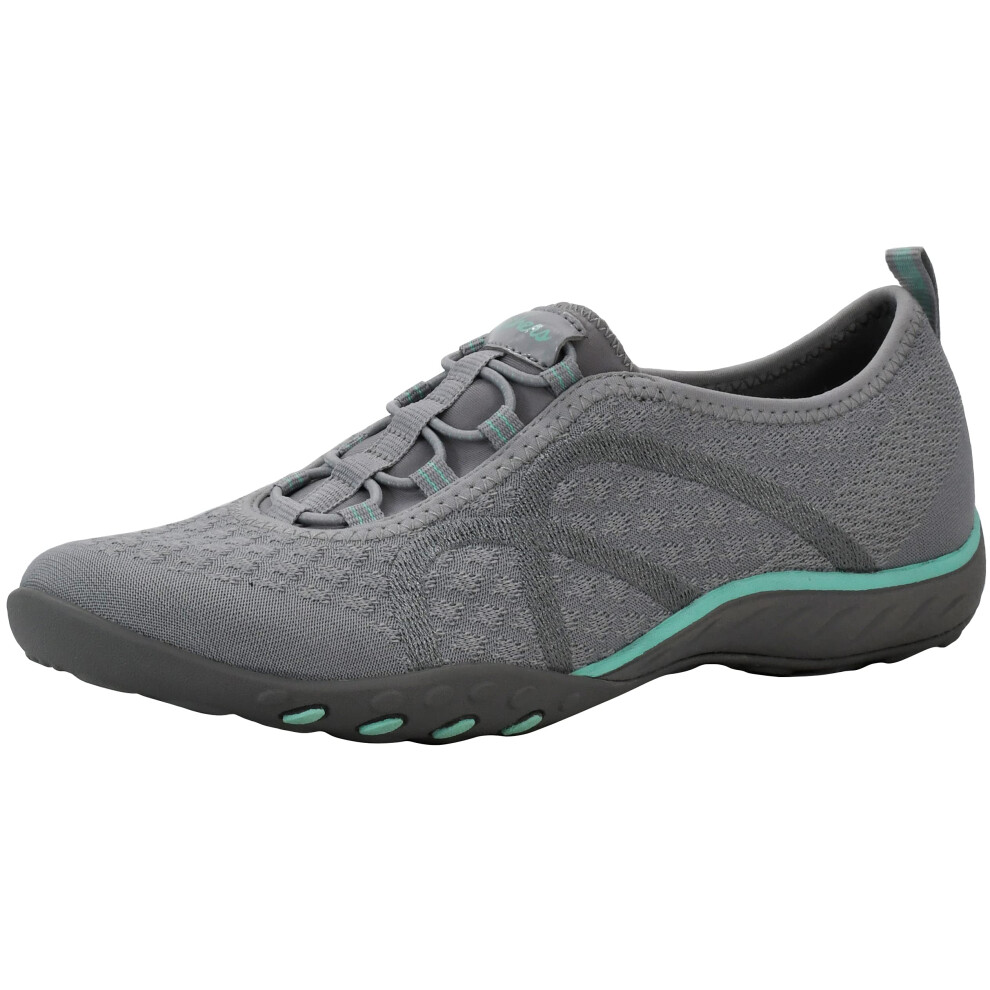 Skechers Women's Breathe Easy Fortune Fashion Sneaker Grey/Mint 9