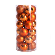 (Orange) 24pcs Shiny And Polshed Glossy Christmas Tree Ball Ornaments Decorations 1.5'