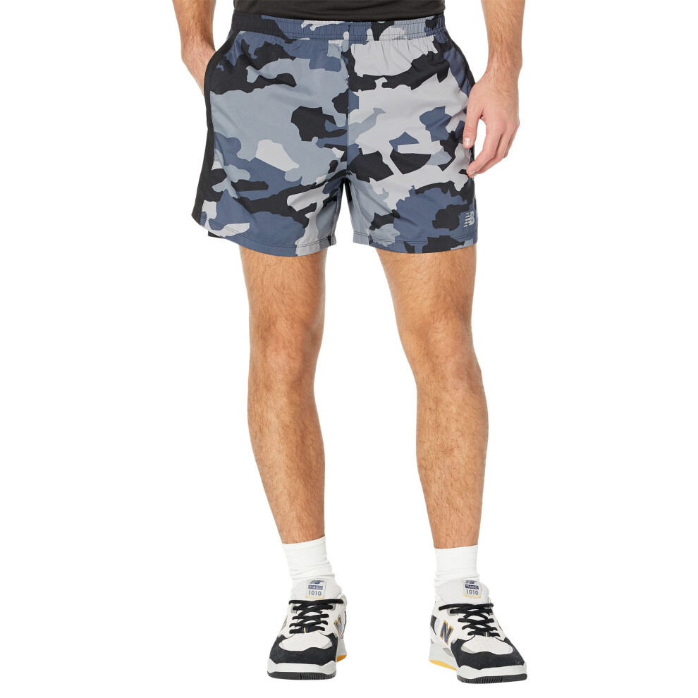 New Balance Men's Accelerate 5 Inch Short  Thunder Print  X-Large