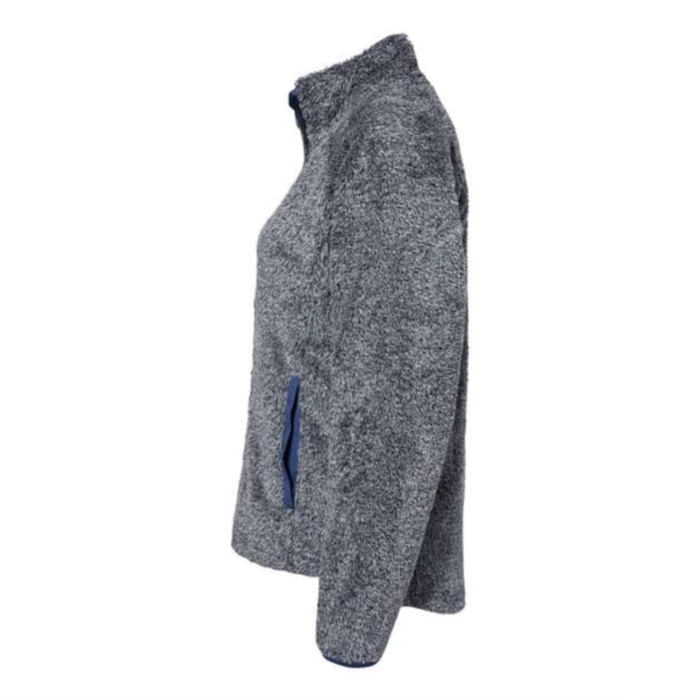 Veste zipp   e en sherpa Frosty Boundary Shag pour femme de J. America - Bleu marine S