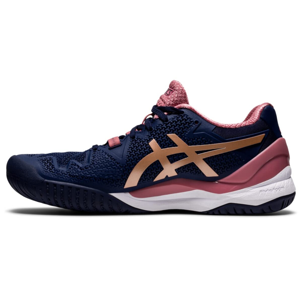 ASICS Women's Gel-Resolution 8 Tennis Shoes  5  Peacoat/Rose Gold