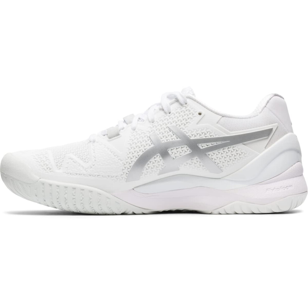 ASICS Women's Gel-Resolution 8 Tennis Shoes  9  White/Pure Silver