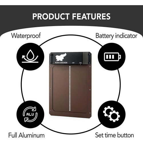 Aluminum Automatic Chicken Coop Door With Battery And Light Detection 2