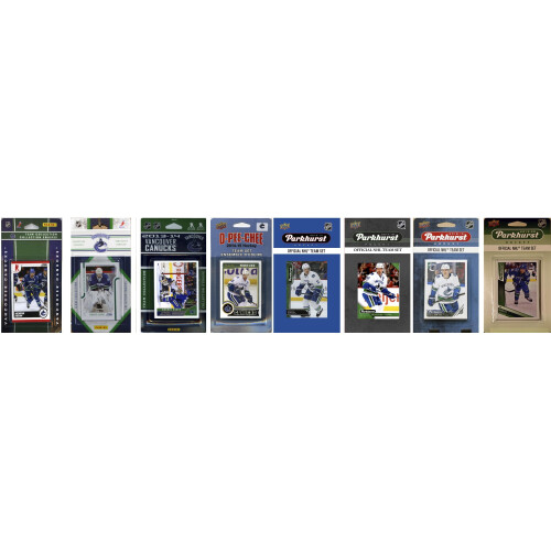 NHL Vancouver Canucks 8 Different Licensed Trading Card Team Sets