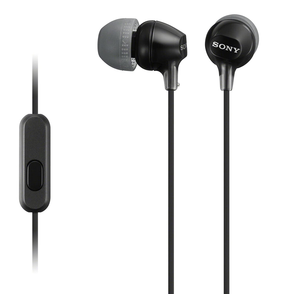 Sony MDR-EX15AP Earphones with Smartphone Mic and Control - Black