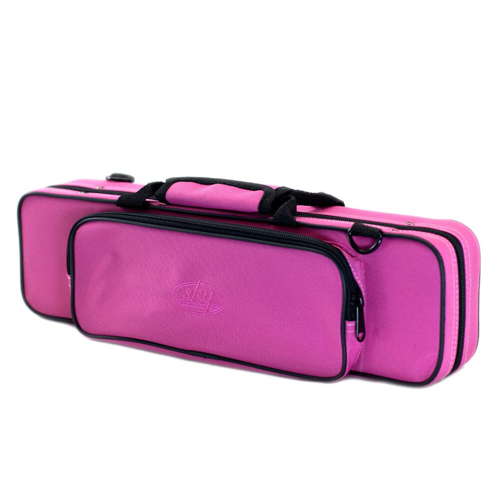 Sky""C"" Flute Lightweight Case with Shoulder Strap (Bright Pink)