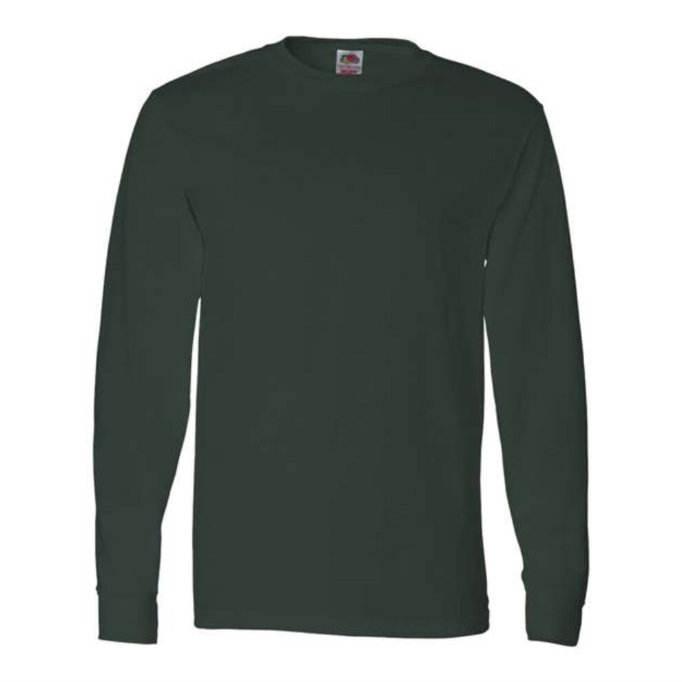 Fruit of the Loom HD Cotton Long Sleeve T-Shirt - Forest Green  L