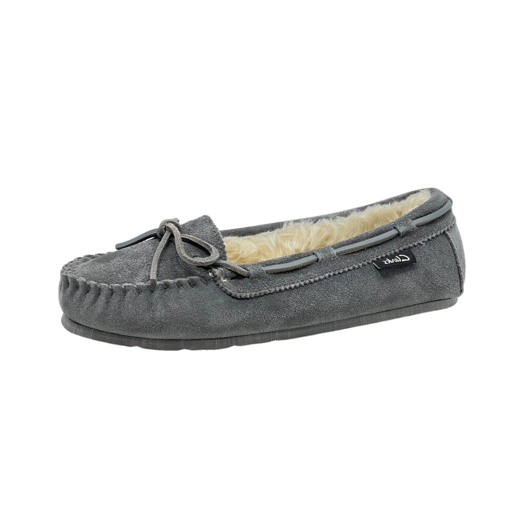 clarks Womens Suede Moc Indoor and Outdoor Slipper (8 M US  grey)