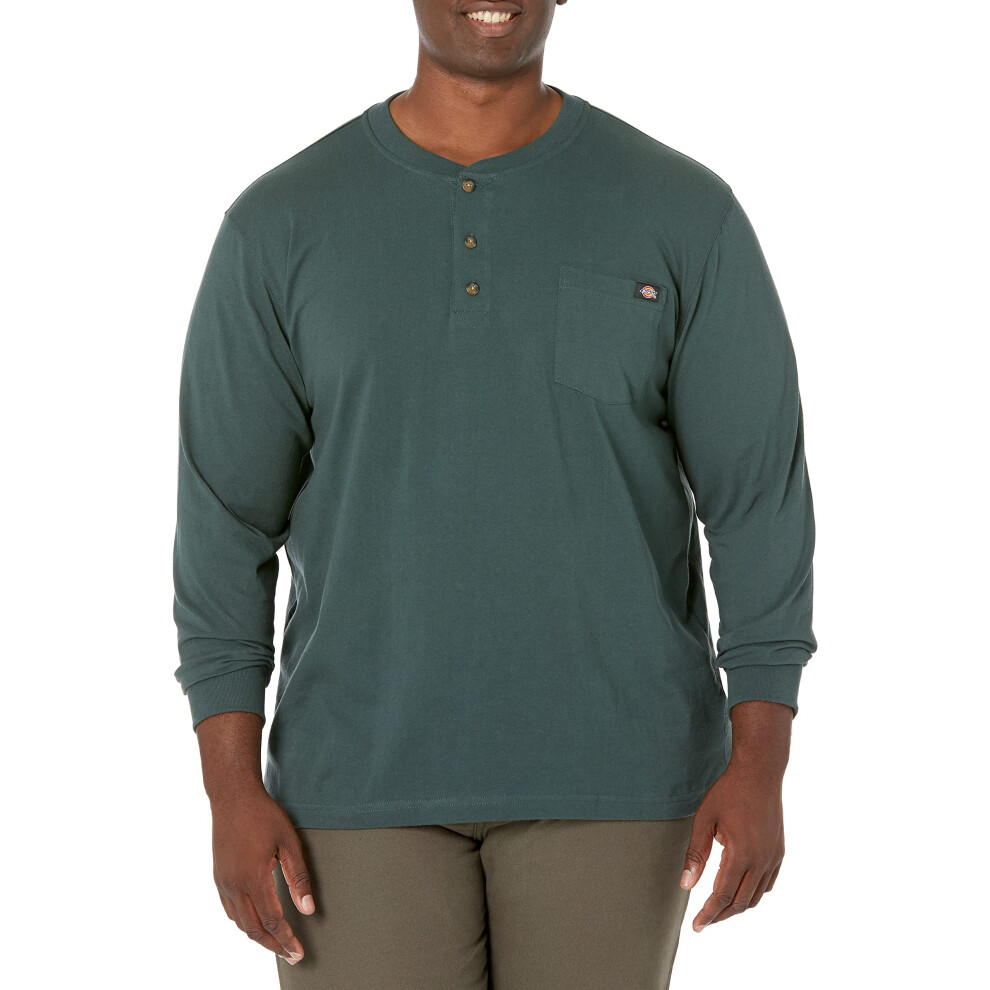 Dickies Mens Long Sleeve Heavyweight Henley  Hunter green  3XTall