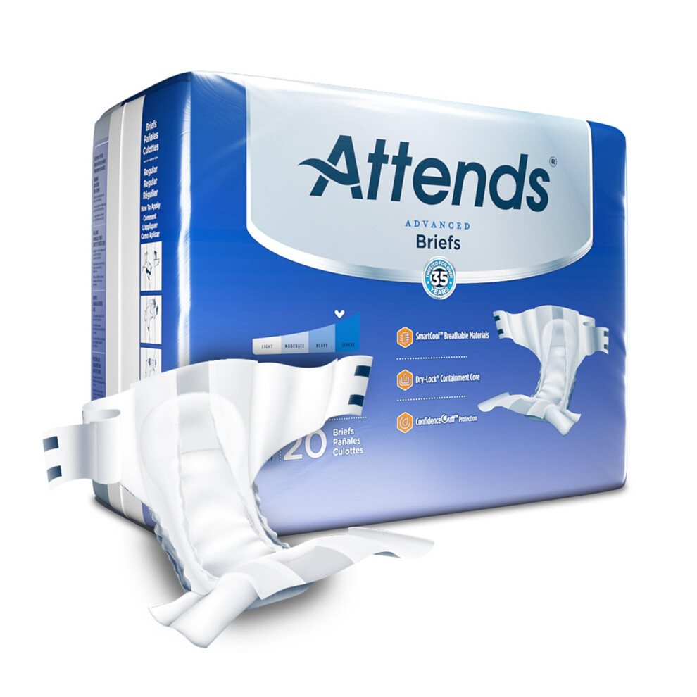 Attends Advanced Briefs  Regular (44-56 Inch Waist) - 1/Pack of 20