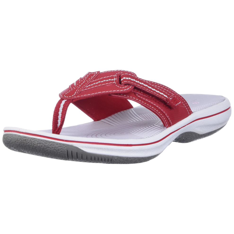 Clarks Women's Brinkley Jazz Flip Flop  red Synthetic  9 Medium US