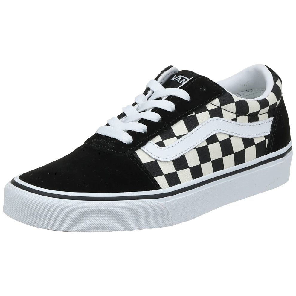 Vans Womens Ward Suedecanvas Sneaker  checkerboard Black White  55